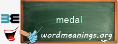 WordMeaning blackboard for medal